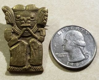 Vintage Tipicol DPE Aztec Mayan Incan God PIn Brooch Ancient Aliens Astronaut 6