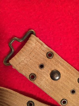 Wwi Usmc Army Pistol Belt M1912 “t - Closure” Suntan Khaki.