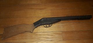 Vintage All Metal With Wood Stock Double Barrel Toy Gun Wyandotte