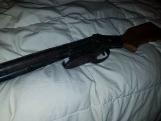 Vintage All Metal With Wood Stock Double Barrel Toy Gun Wyandotte 4
