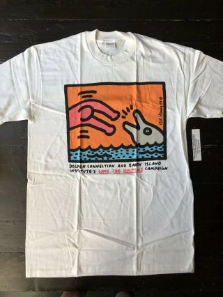 Brand - Rare Keith Haring Save The Dolphins Vintage T Shirt