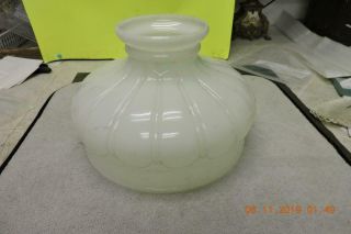 Antique Aladdin Coleman Gas Rayo Ribbed Milk Glass Table Lamp Shade