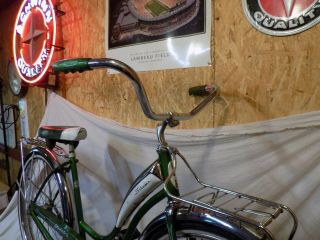 1968 SCHWINN STARLET III LADIES VINTAGE TANK BIKE GREEN JAGUAR HOLLYWOOD RACK S7 6