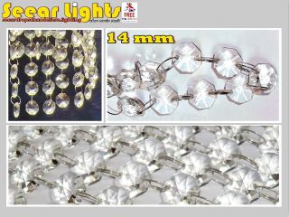 Chandelier Light Crystals Droplets 2.  6ft / 0.  8m Glass Beads Wedding Drops 14mm
