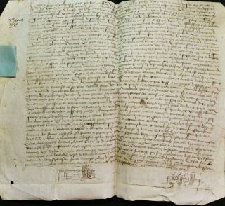 1541 478 Years Old Ancient Mill Lease By Francis I De Bourbon Count Of St.  Pol