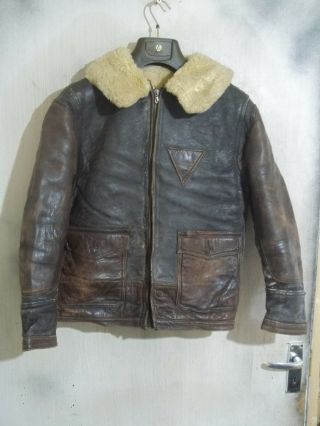 Vintage Ww2 Aero Leather Usaf Type Anj - 4 Sheepskin Flying Jacket Size 40 "
