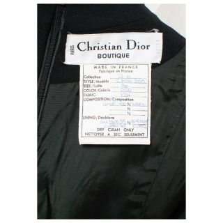 Rare vintage early 1990s black CHRISTIAN DIOR ussr uniform embellished dress 12