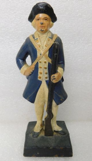 Antique Cast Iron George Washington Revolutionary War Minutemen Doorstop Bookend
