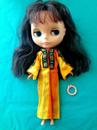 Kenner 1972 Vtg Blythe Doll Eyes Pull String Great Dress