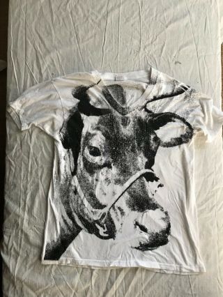 Vintage Screen Print Andy Warhol 60 - 70s Cow T - Shirt