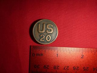 Vintage Wwi Us Army Infantry Regiment 20 Collar Disc Pin Badge Military