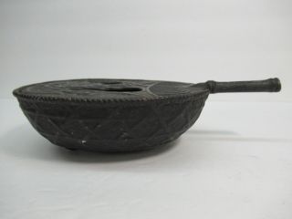 Vintage Japanese Cast Iron Gourd Fruit Fan Motif Incense Burner 3