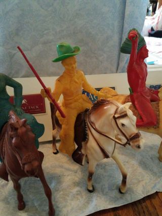 50s - 60s Unique western Cowboy Cowgirl and Indian unpainted 1horse painted Lido 3