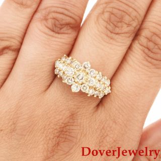 Estate Diamond 14k Yellow Gold Floral Cluster Ring 7.  2 Grams Nr