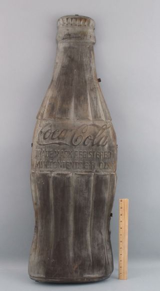 Rare Large 37inch Antique 1930s Pressed Steel Coca - Cola Bottle Sign,  Nr