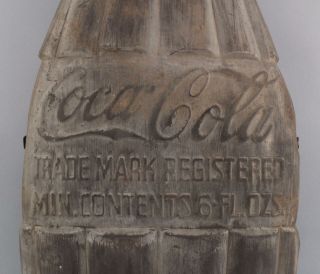 RARE Large 37inch Antique 1930s Pressed Steel Coca - Cola Bottle Sign,  NR 4