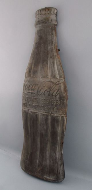 RARE Large 37inch Antique 1930s Pressed Steel Coca - Cola Bottle Sign,  NR 6