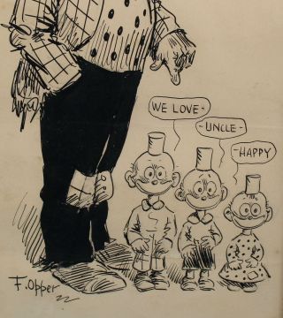 Orig Antique FREDERICK OPPER Happy Hooligan Cartoon Comic Illustration Drawing 5
