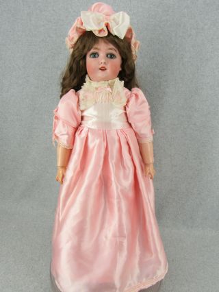 22 " Antique Bisque Head Composition German Gebruder Kuhnlenz Doll Spring Jointed