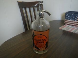 Vtg Orange Crush Bottling Co Rock Island Il Sparkling Soda Glass Seltzer Bottle