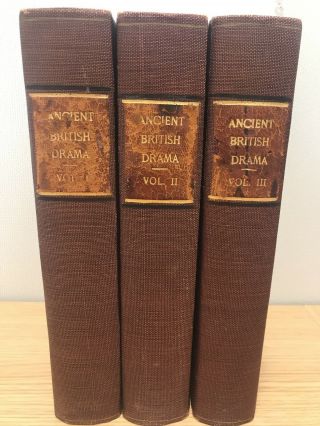 Ancient British Drama Volume I,  Ii,  And Iii - Vintage Set 1810