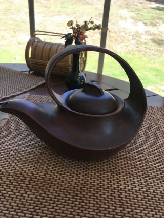 Chinese Japanese Teapot Clay Signed