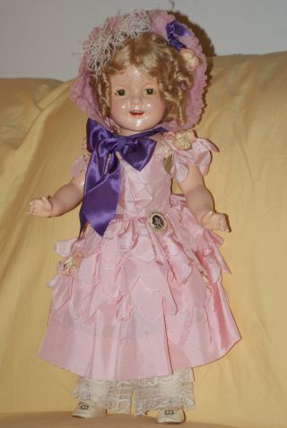 Vintage 22 " Little Colonel Shirley Temple Composition Doll With Diamond Mark