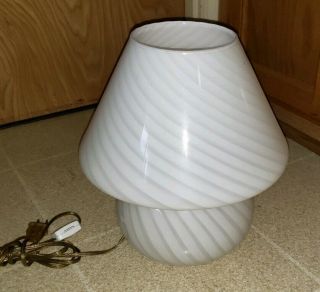 Vintage Vetri Murano Mushroom Table Lamp Mid Century Mcm
