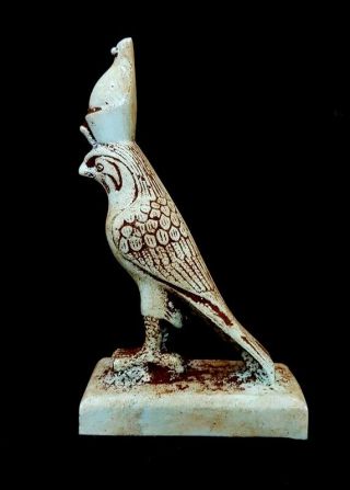 Rare Horus Faience Egyptian Ancient Antique Carved Egypt Art Amulet Bead Mummy