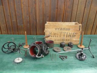 Antique Verdun Auto Csm Knitter Machine 3 Cylinder 54 72 84,  3 Ribber 27 36 42