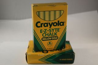 Nos Mellow Yellow 1988 Vintage E - Z - Syte Chalk Binney Smith 2 Box 24 Sticks Total
