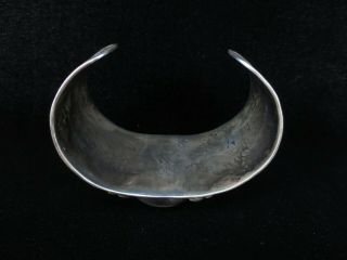Antique Navajo Silver Wide Cuff Bracelet - Large and Heavy 2