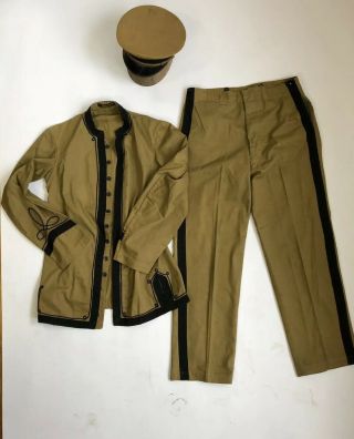 Demoulin Bros Wwi 20s 30s Uniform Watch Pocket Suspender Workwear Cotton Set