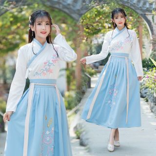 Fairy Chinese Ancient Hanfu Ruqun Long Sleeve Cosplay Dance Costume Full Set