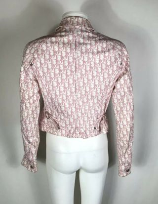 Rare Vtg Christian Dior by John Galliano Pink Monogram Jacket S 5