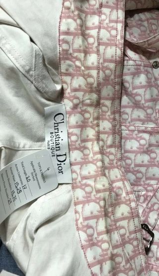 Rare Vtg Christian Dior by John Galliano Pink Monogram Jacket S 7