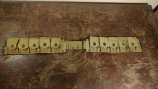 WW1 US Rifle Ammo Belt.  MFD - Mills Woven Cartridge Belt.  Worchester Mass 3