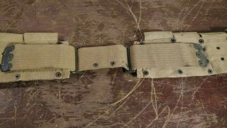 WW1 US Rifle Ammo Belt.  MFD - Mills Woven Cartridge Belt.  Worchester Mass 4