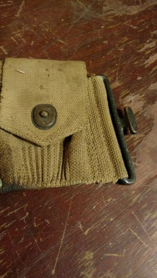 WW1 US Rifle Ammo Belt.  MFD - Mills Woven Cartridge Belt.  Worchester Mass 7
