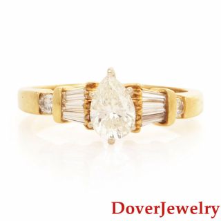 Estate Diamond 18k Yellow Gold Engagement Ring Nr