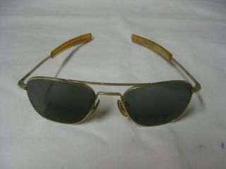 Vintage American Optical 1/10 12k Gf 5 1/2 Gold Aviator Sunglasses Eyeglasses
