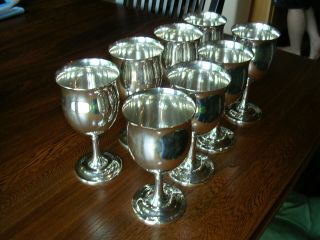 8 Sterling Silver Goblets Reed & Barton Tulip Style H120 2