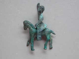 ANCIENT EUROPEAN CELTIC BRONZE HORSE AND RIDER RARE 2