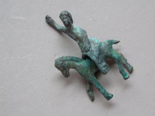 ANCIENT EUROPEAN CELTIC BRONZE HORSE AND RIDER RARE 3