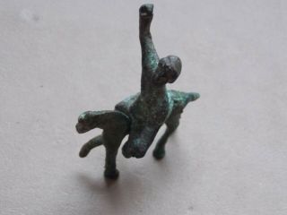 ANCIENT EUROPEAN CELTIC BRONZE HORSE AND RIDER RARE 4