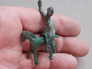 ANCIENT EUROPEAN CELTIC BRONZE HORSE AND RIDER RARE 5