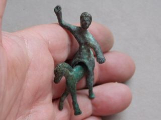 ANCIENT EUROPEAN CELTIC BRONZE HORSE AND RIDER RARE 6