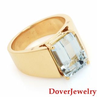 Estate Diamond Aquamarine 14k Yellow Gold Ring 12.  0 Grams Nr