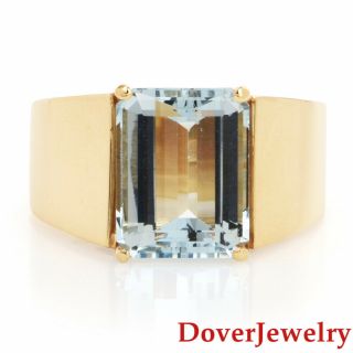 Estate Diamond Aquamarine 14K Yellow Gold Ring 12.  0 Grams NR 2