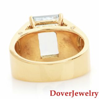 Estate Diamond Aquamarine 14K Yellow Gold Ring 12.  0 Grams NR 3